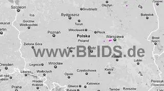 Burze nad Polską w godzinach 18:30 - 20:30 (blids.de)