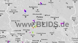 Burze nad Polską w godzinach 19.15-21.15