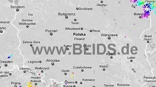 Burze nad Polską w godzinach 19:30-21:30 (blids.de)