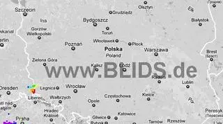 Burze w Polsce godz. 14-16