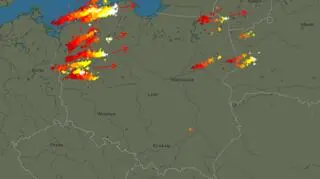 Burze w Polsce (godz. 21:55)