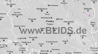 Burze w Polsce, niedziela, godz. 19:00 (blids.de)
