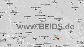 Burze w Polsce, piąte, godz. 06:15 (blids.de)