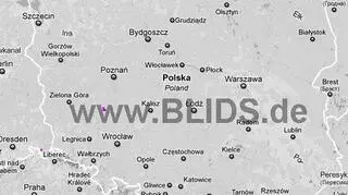 Burze w Polsce w godz. 15.00-17.00 (blids.de)