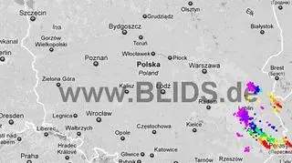 Burze w Polsce w godz. 16.00-18.00 (blids.de)