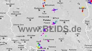 Burze w Polsce w godz. 17.00-19.00 (blids.de)