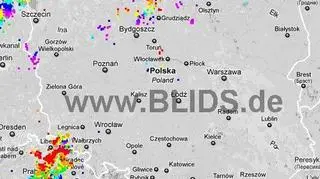 Burze w Polsce w godz. 17.15 - 19.15