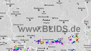Burze w Polsce w godz.17.30-19.30 (blids.de)