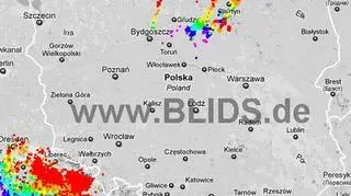 Burze w Polsce w godz. 18.30 - 20.30 (blids.de)