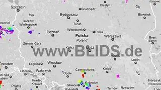 Burze w Polsce w godz. 19.00-20.00 (blids.de)