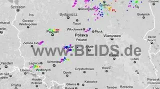 Burze w Polsce w godz. 19.15 - 21.15