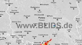 Burze w Polsce w godz. 20.00-22.00 (blids.de)