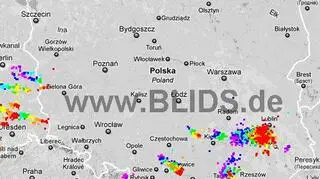 Burze w Polsce w godz. 20.30-22.30 (blids.de)
