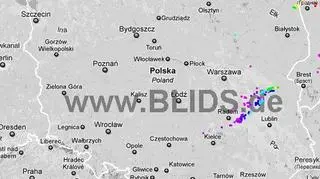 Burze w Polsce w godz. 4:30 - 6:30