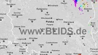Burze w Polsce, w godzinach 12.30-14.30 (blids.de)