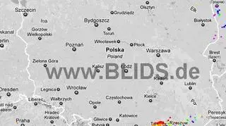 Burze w Polsce, w godzinach 15-17 (blids.de)