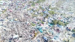 Całkowicie zniszczony dystrykt Balaroa na Palu, po trzęsieniu ziemi w 2018 roku (Regional Disaster Mitigation Agency)