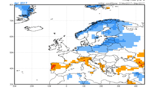 Chłodny kwiecień czyli odchylenie średniej miesięcznej temperatury od normy wieloletniej "in minus"