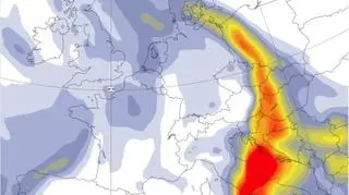 Chmura pyłu znad Sahary (Copernicus Sentinel Atmosphere Monitoring Service)