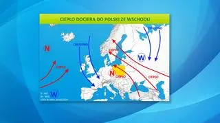 Ciepło dociera do Polski ze wschodu