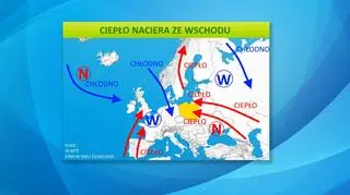 Ciepło naciera ze wschodu
