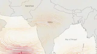 Cyrkulacja powietrza w drugiej połowie maja w Indiach