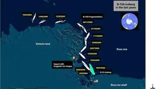 Czteroletnia podróż góry lodowej (NASA)