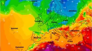 Czwartkowe wskazania modelu GFS na sobotę 31 marca (wetteronline.de)