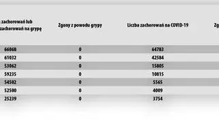 Dane dotyczące zachorowań na grypę i COVID-19 (NIZP-PZH, MZ)
