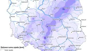 Dobowa suma opadów w Polsce (IMGW)