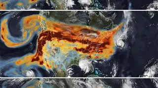 Droga dymu z kalifornijskich pożarów na zdjęciach satelitarnych, 14-16 września 2020 r. (earthobservatory.nasa.gov)