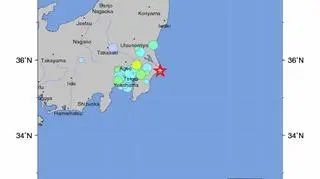 Drugie trzęsienie ziemi - oznaczone gwiazdką (fot. USGS)