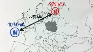 Duża różnica ciśnień między dwoma osrodkami ciśnienia