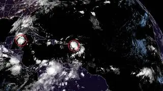 Dwie burze tropikalne na zdjęciu satelitarnym (NOAA)