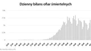 Dzienny bilans ofiar śmiertelnych (worldometers.info)