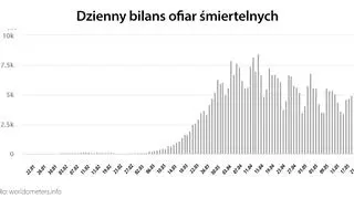 Dzienny bilans ofiar śmiertelnych (worldometers