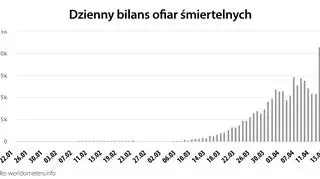 Dzienny bilans ofiar śmiertelnych (worldometers.info)