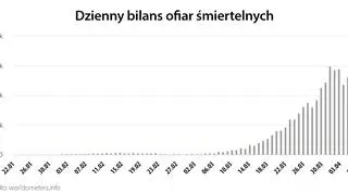 Dzienny bilans ofiar śmiertelnych (worldometers.info)