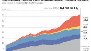 Emisja dwutlenku węgla na świecie (Maciej Zieliński, Adam Ziemienowicz/PAP)