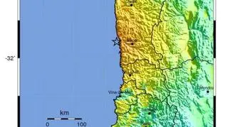 Epicentrum znajdowało się na głębokości 8 km, 228 km od miasta Santiago 