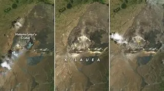 Ewolucja krateru na szczycie wulkanu Kilauea (NASA)