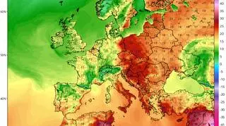 Fala gorąca nad Europą (tropicaltidbits.com/GFS)