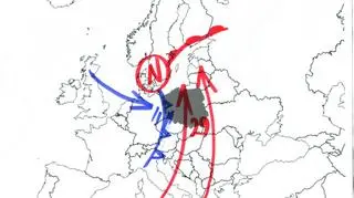 Fronty i niże atmosferyczne nad Europą