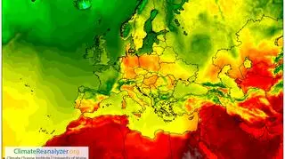 Gorąca niedziela według modelu GFS - temperatura po południu