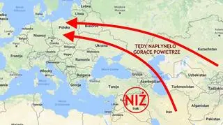 Gorące powietrze napłynęło z Azji