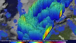 Ilość opadów deszczu podczas burzy tropikalnej Nate (NOAA)
