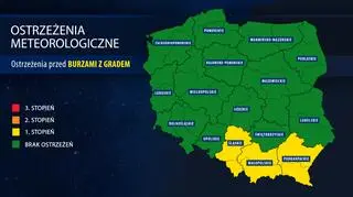 IMGW wydał ostrzeżenia przed burzami z gradem