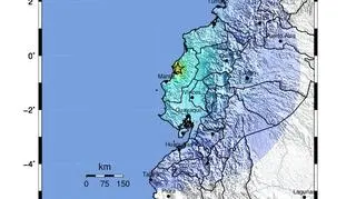 Intensywność trzęsienia ziemi w Ekwadorze (USGS)