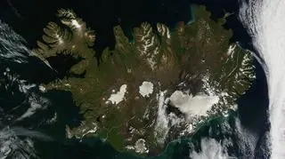 Islandia widziana z kosmosu/MODIS/NASA