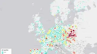 Jakość powietrza w Europie według mapy EEA